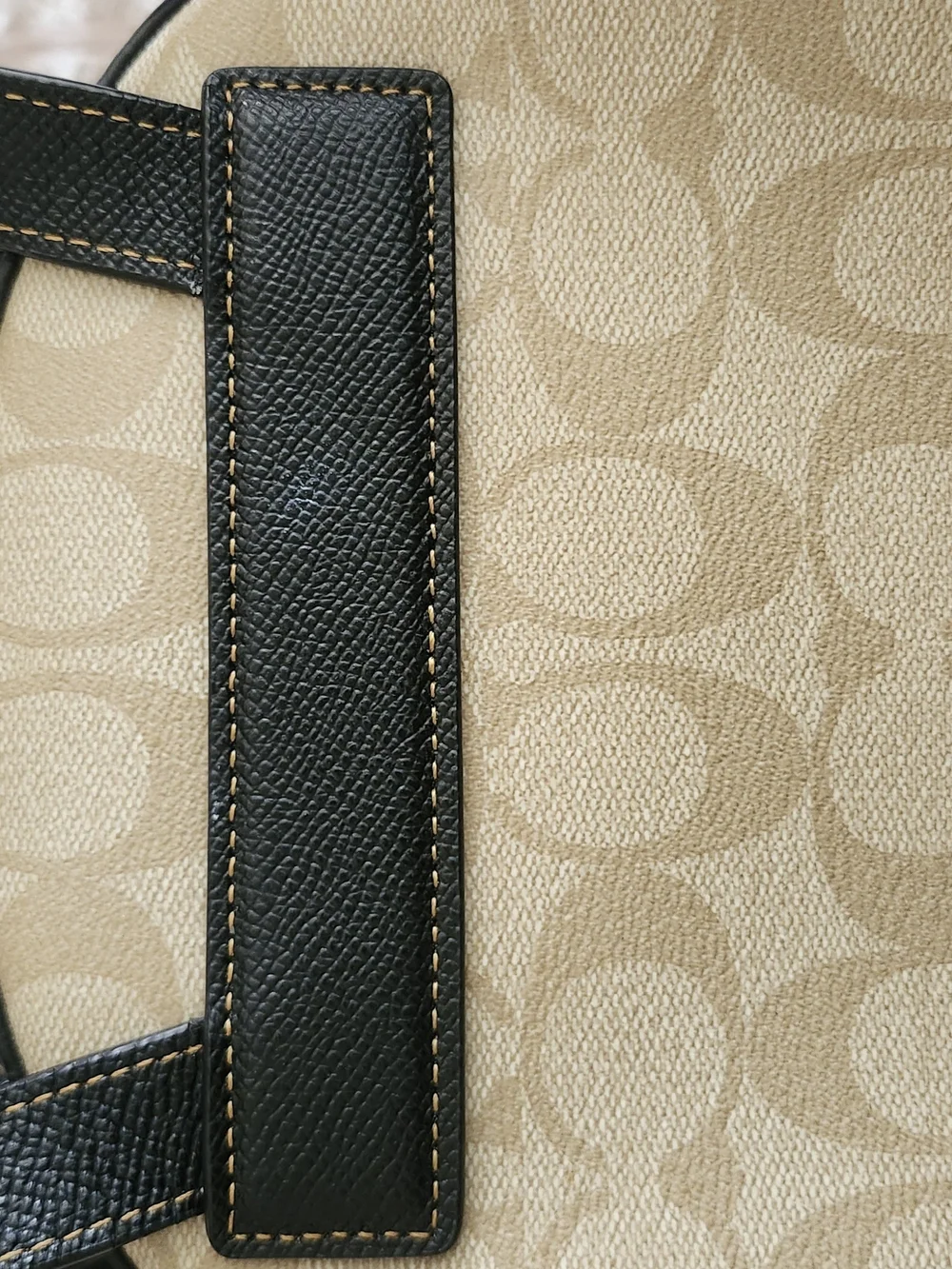 Coach Signature Print Beige & Black Mini Backpack